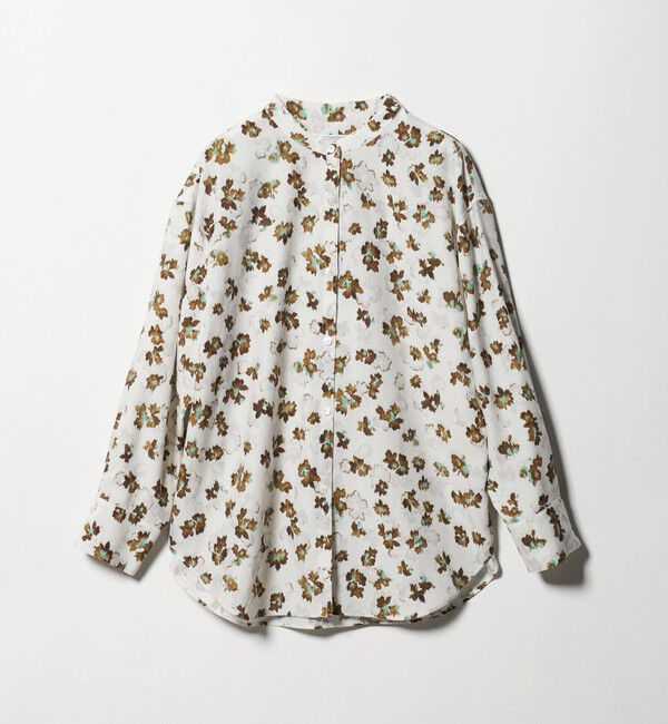 BEAUTY&YOUTH UNITED ARROWS「フラワープリント バンドカラーシャツ ウォッシャブル」|シャツ・ブラウス|OFF WHITE