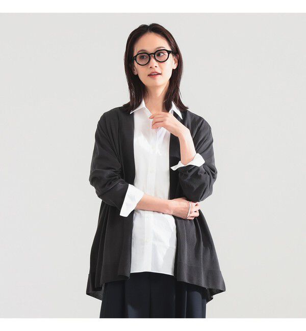 Demi-Luxe BEAMS 「18ゲージ コットンアセテート ロングカーディガン」|ニット・セーター|DARK.GREY