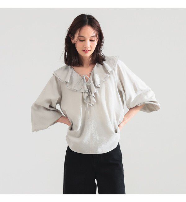 Demi-Luxe BEAMS 「ラッフル ボリューム ブラウス」|シャツ・ブラウス|