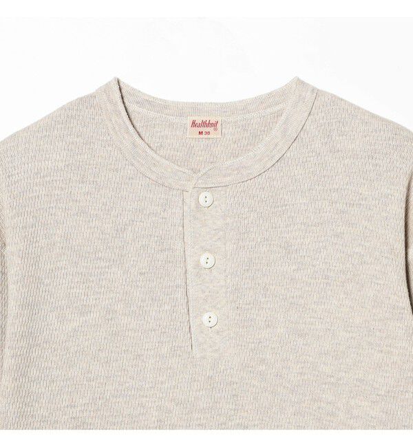 BEAMS PLUS「【別注】Healthknit / Honeycomb Thermal Henry Neck Long Sleeve T-shirt」|Tシャツ・カットソー|