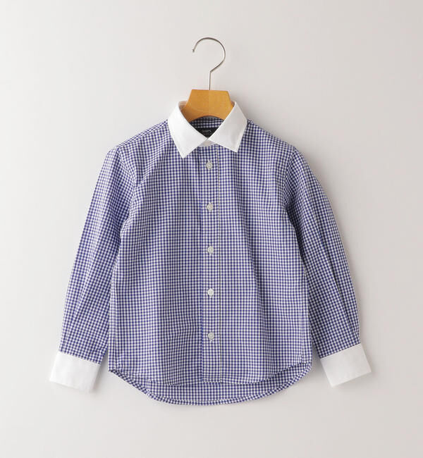 SHIPS KIDS「SHIPS KIDS:ギンガム クレリック レギュラーカラー シャツ(100～130cm)」|シャツ・ブラウス|