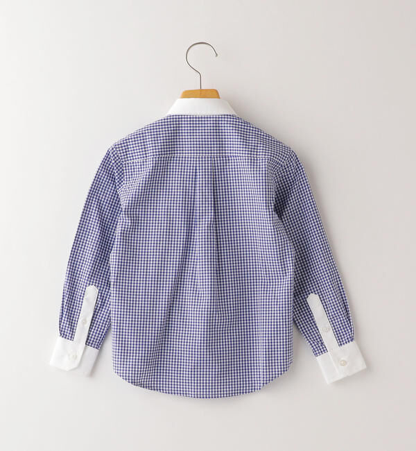 SHIPS KIDS「SHIPS KIDS:ギンガム クレリック レギュラーカラー シャツ(100～130cm)」|シャツ・ブラウス|