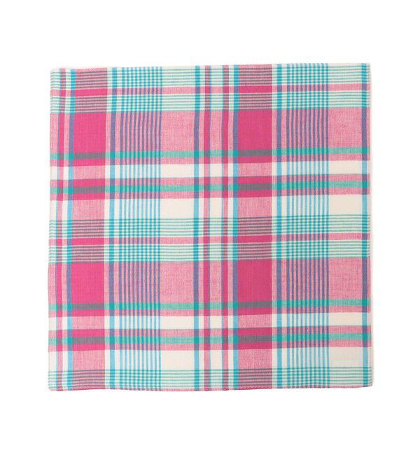 SHIPS KIDS「SHIPS KIDS:マドラスチェック ハンカチ」|ハンカチ|ピンク系