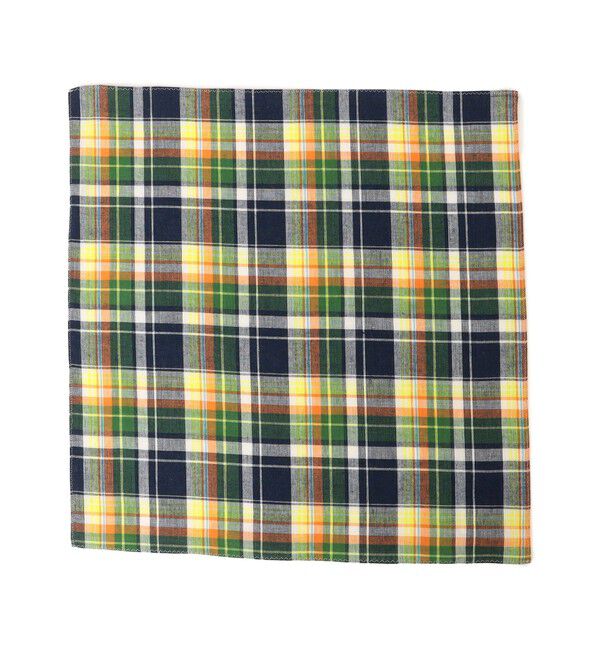 SHIPS KIDS「SHIPS KIDS:マドラスチェック ハンカチ」|ハンカチ|グリーン