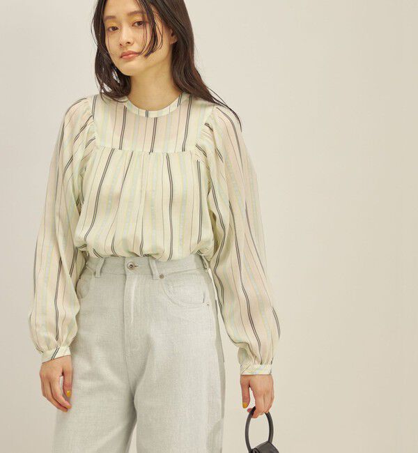 SHIPS for women「〈手洗い可能〉前後 2WAY シアー ストライプ ブラウス◇」|シャツ・ブラウス|