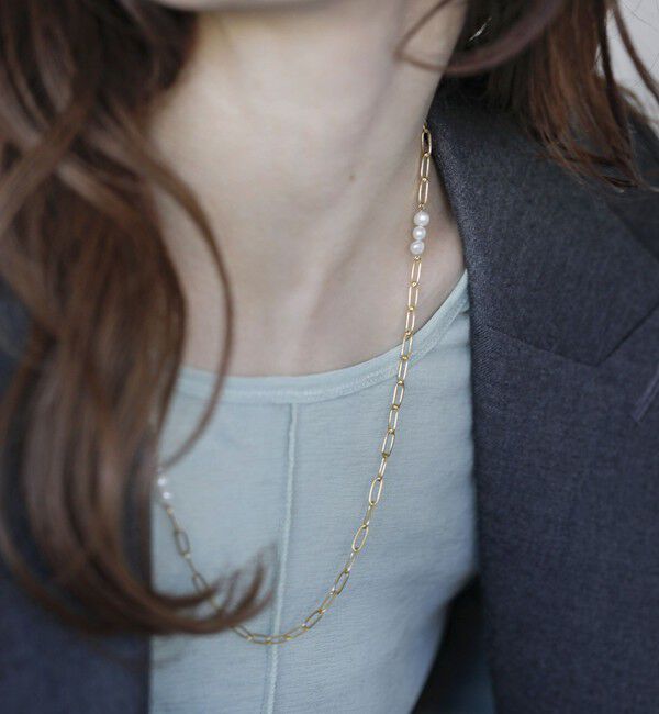 quaranciel「《追加予約》quaranciel:  パール  デザイン  ロング  ネックレス」|ネックレス|