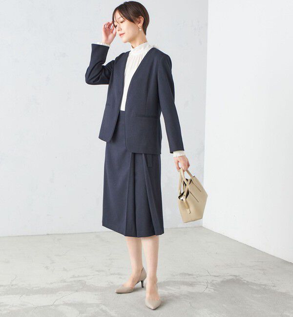 SHIPS for women「〈手洗い可能〉ガンクラブチェック 無地 ウーリッシュ スカート ◇」|スカート|