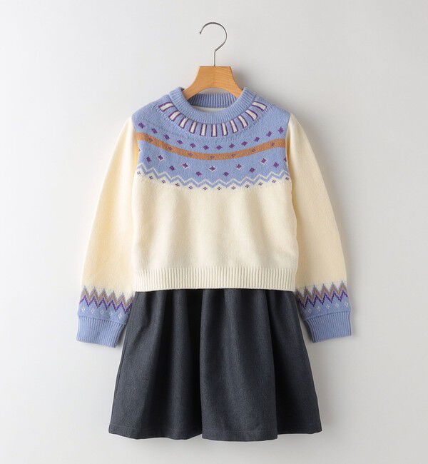 SHIPS KIDS「SHIPS KIDS:100～130cm / ＜手洗い可能＞ ノルディック レイヤード ワンピース」|ワンピース|