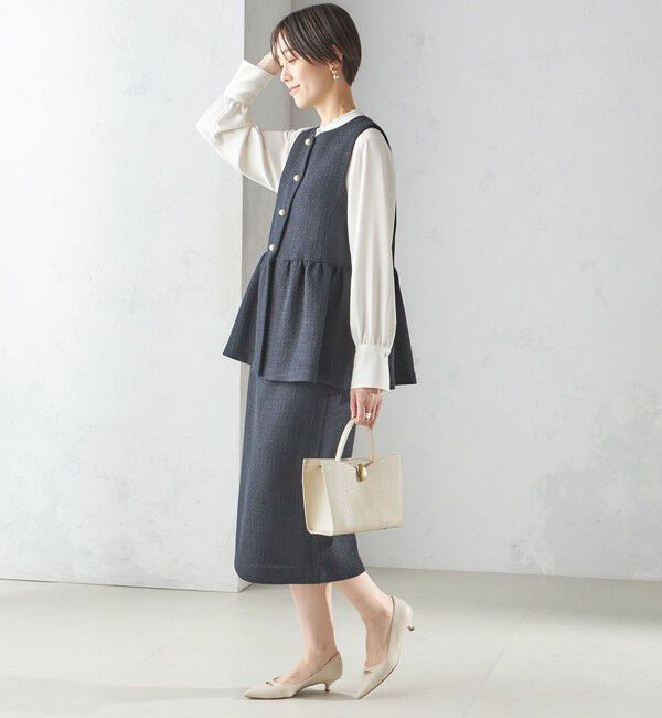 SHIPS for women「〈セレモニー対応可〉スラブ ツイード タイト スカート（セットアップ対応）」|タイト|