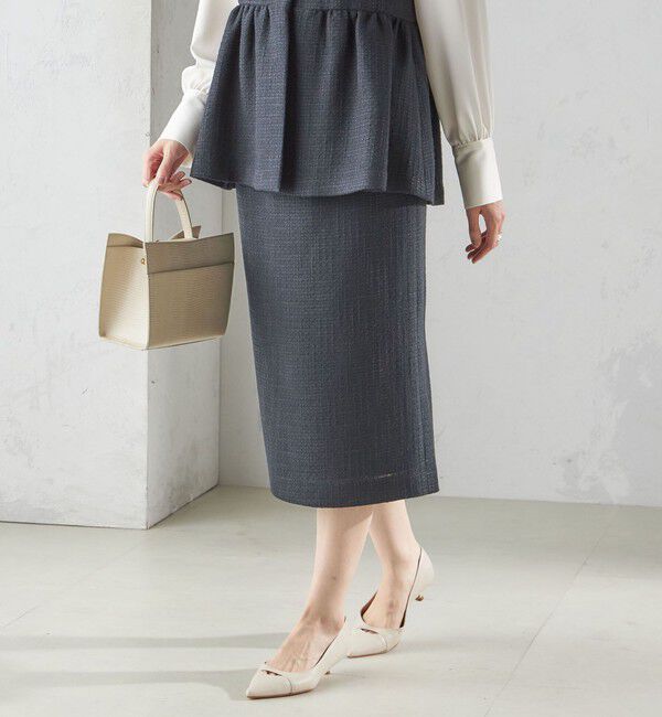 SHIPS for women「〈セレモニー対応可〉スラブ ツイード タイト スカート（セットアップ対応）」|タイト|