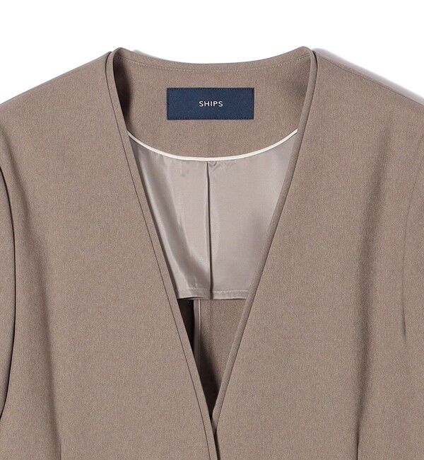 SHIPS for women「〈手洗い可能〉ツイル ストレッチ ノーラペル ジャケット（セットアップ対応）」|その他|