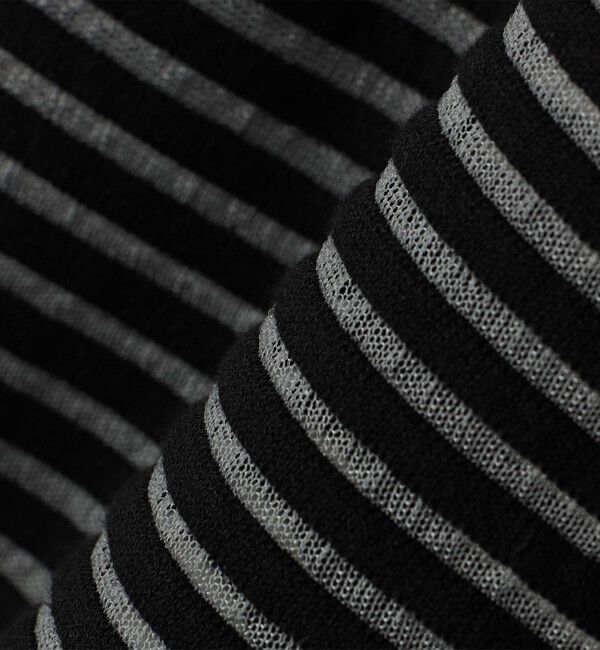 quaranciel「quaranciel:〈手洗い可能〉シアー ボーダー カーディガン」|カーディガン|