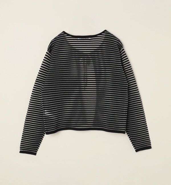 quaranciel「quaranciel:〈手洗い可能〉シアー ボーダー カーディガン」|カーディガン|