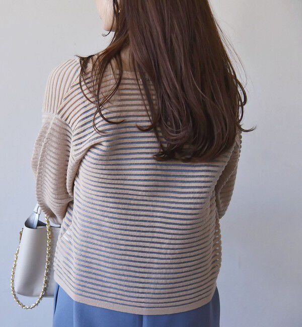 quaranciel「quaranciel:〈手洗い可能〉シアー ボーダー カーディガン」|カーディガン|