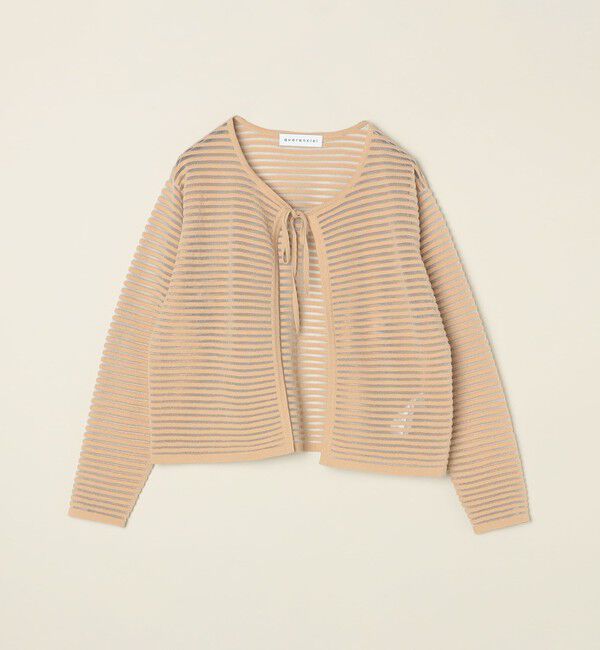 quaranciel「quaranciel:〈手洗い可能〉シアー ボーダー カーディガン」|カーディガン|