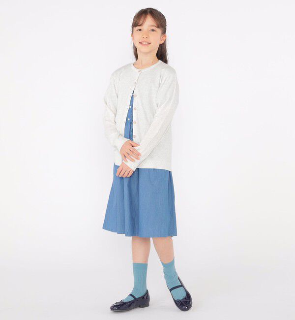 SHIPS KIDS「SHIPS KIDS:140～150cm / ダンガリー 半袖 ワンピース」|ワンピース|