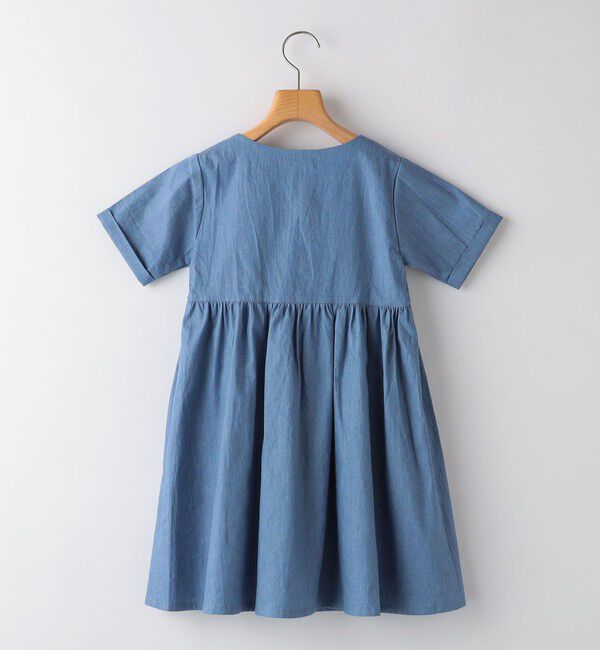 SHIPS KIDS「SHIPS KIDS:140～150cm / ダンガリー 半袖 ワンピース」|ワンピース|