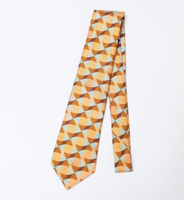SHIPS「SHIPS: レトロ プリント ジオメトリック ネクタイ」|ネクタイ・蝶ネクタイ|オレンジ系