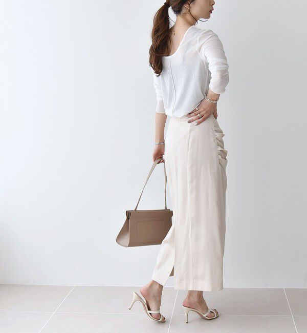 quaranciel「quaranciel:〈手洗い可能〉ツイル ギャザー タイト スカート（セットアップ対応）」|スカート|