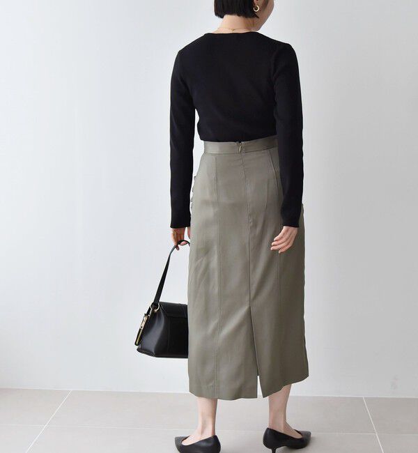 quaranciel「quaranciel:〈手洗い可能〉ツイル ギャザー タイト スカート（セットアップ対応）」|スカート|