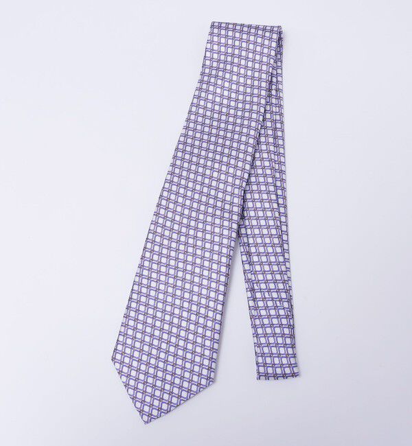 SHIPS「Errico Formicola: シルク プリント ミューラル ネクタイ」|ネクタイ・蝶ネクタイ|ネイビー