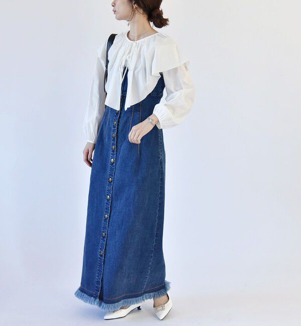 quaranciel「quaranciel:〈手洗い可能〉ラッフル ビッグカラー ブラウス」|シャツ・ブラウス|