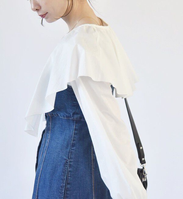 quaranciel「quaranciel:〈手洗い可能〉ラッフル ビッグカラー ブラウス」|シャツ・ブラウス|