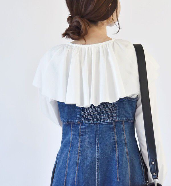 quaranciel「quaranciel:〈手洗い可能〉ラッフル ビッグカラー ブラウス」|シャツ・ブラウス|