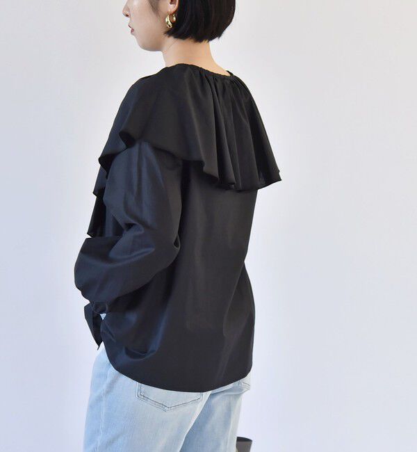quaranciel「quaranciel:〈手洗い可能〉ラッフル ビッグカラー ブラウス」|シャツ・ブラウス|