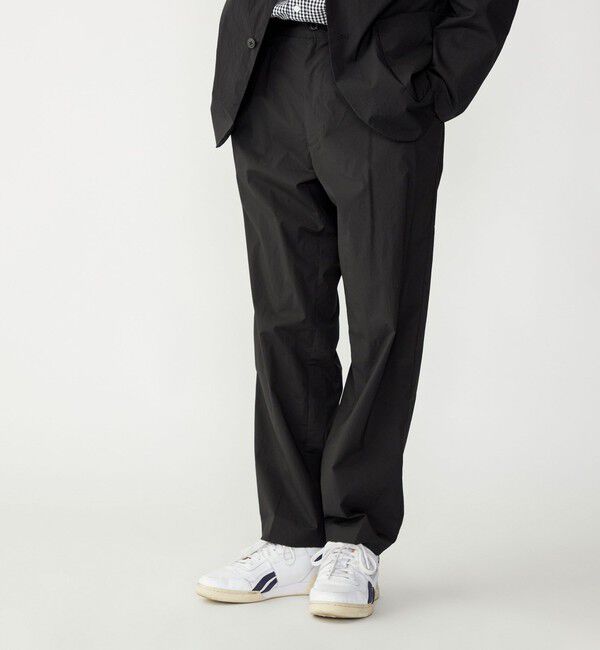 SHIPS「SHIPS: 〈セットアップ対応・手洗い可能・撥水加工〉ライト ナイロン イージー パンツ」|チノ|ブラック