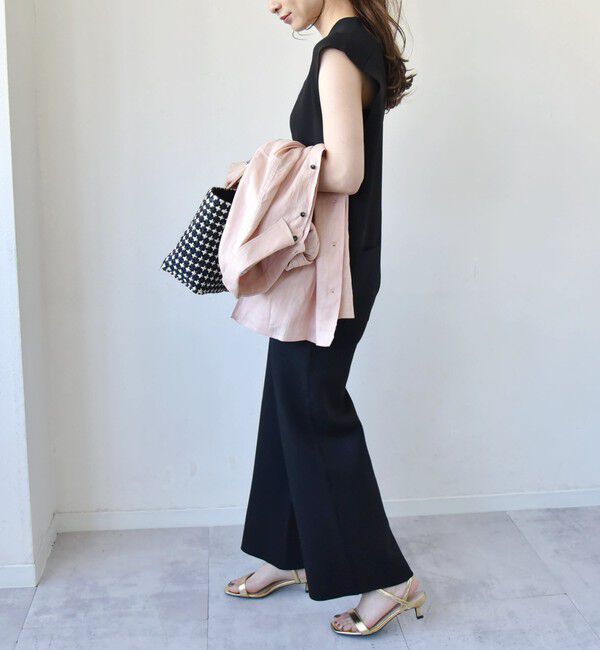 quaranciel「quaranciel:〈手洗い可能〉ディープVネック ニット オールインワン」|オールインワン|