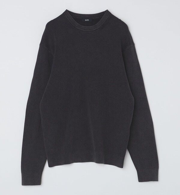 SHIPS「SHIPS: 14ゲージ 畦編み サンフェード コットン クルーネック ニット」|ニット・セーター|