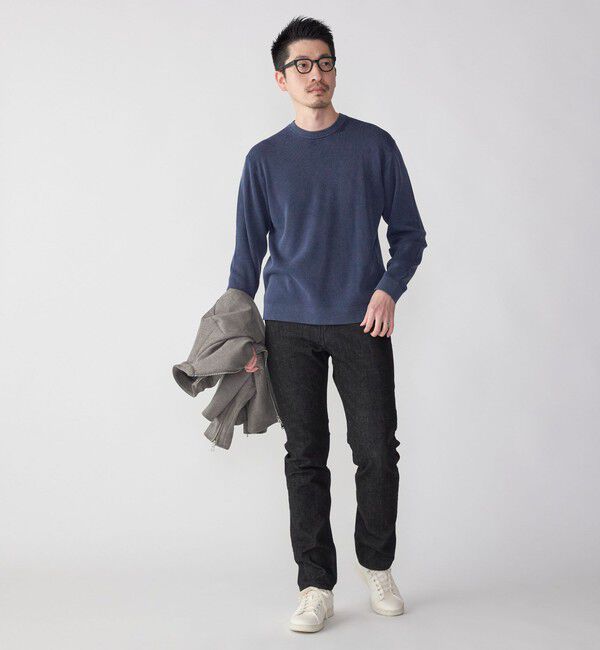 SHIPS「SHIPS: 14ゲージ 畦編み サンフェード コットン クルーネック ニット」|ニット・セーター|