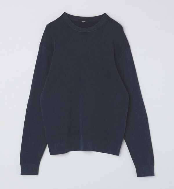SHIPS「SHIPS: 14ゲージ 畦編み サンフェード コットン クルーネック ニット」|ニット・セーター|