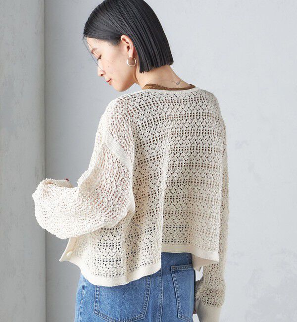 SHIPS for women「〈手洗い可能〉透かし編み 2WAY ニット ジャケット」|カーディガン|