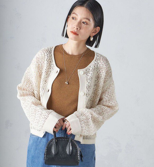 SHIPS for women「〈手洗い可能〉透かし編み 2WAY ニット ジャケット」|カーディガン|