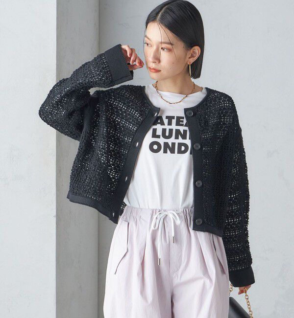 SHIPS for women「〈手洗い可能〉透かし編み 2WAY ニット ジャケット」|カーディガン|