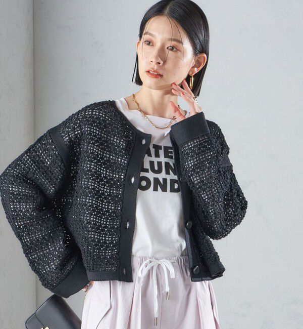 SHIPS for women「〈手洗い可能〉透かし編み 2WAY ニット ジャケット」|カーディガン|