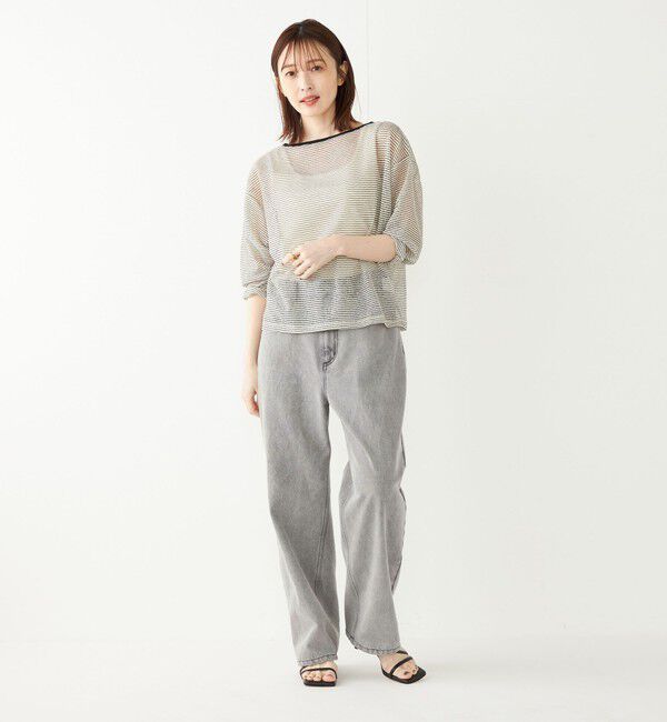 SHIPS Colors 「SHIPS Colors:〈洗濯機可能〉シアー ボーダー ドルマン トップス◇」|Tシャツ・カットソー|