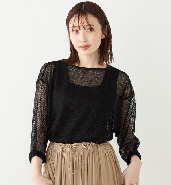 SHIPS Colors 「SHIPS Colors:〈洗濯機可能〉シアー ボーダー ドルマン トップス◇」|Tシャツ・カットソー|