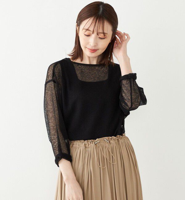 SHIPS Colors 「SHIPS Colors:〈洗濯機可能〉シアー ボーダー ドルマン トップス◇」|Tシャツ・カットソー|