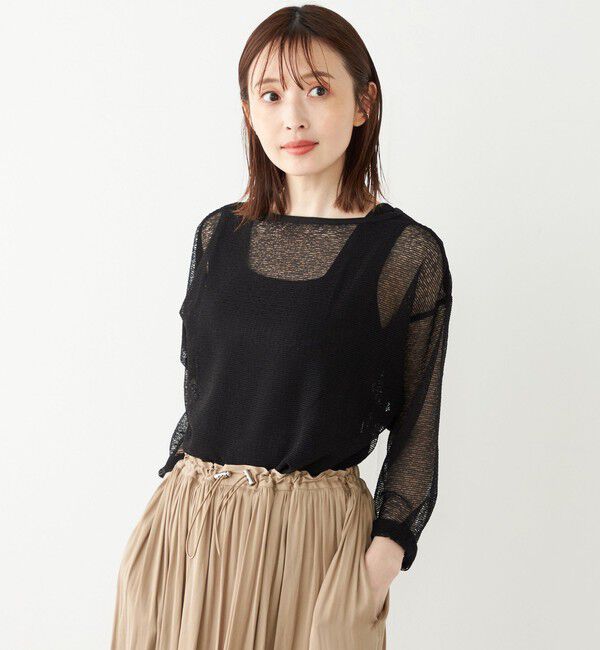 SHIPS Colors 「SHIPS Colors:〈洗濯機可能〉シアー ボーダー ドルマン トップス◇」|Tシャツ・カットソー|