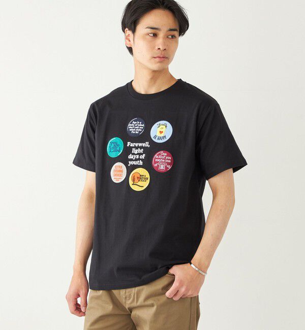 SHIPS Colors 「SHIPS Colors:パッチワーク プリント TEE◇」|Tシャツ・カットソー|ブラック