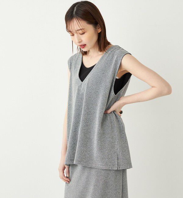 SHIPS Colors 「SHIPS Colors:〈手洗い可能〉ラメ スムース Vネック トップス◇」|その他|