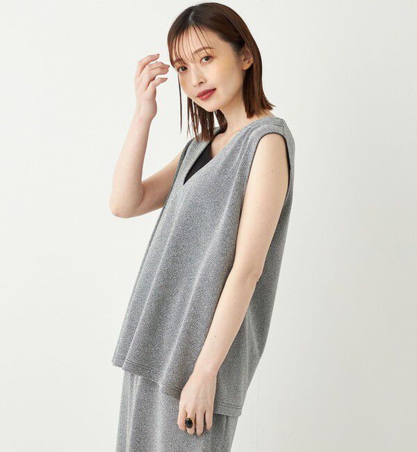 SHIPS Colors 「SHIPS Colors:〈手洗い可能〉ラメ スムース Vネック トップス◇」|その他|