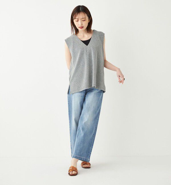 SHIPS Colors 「SHIPS Colors:〈手洗い可能〉ラメ スムース Vネック トップス◇」|その他|