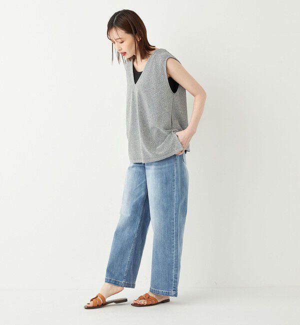 SHIPS Colors 「SHIPS Colors:〈手洗い可能〉ラメ スムース Vネック トップス◇」|その他|