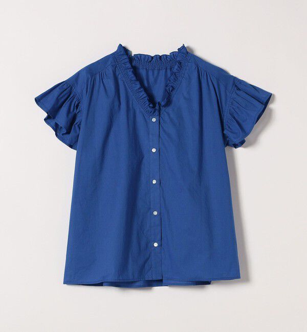 quaranciel「quaranciel:〈手洗い可能〉コットン フリルネック フレアスリーブ ブラウス」|シャツ・ブラウス|