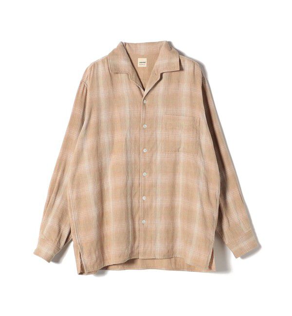 SHIPS Days「【SHIPS DAYS別注】UNDYED:  ダブルガーゼ チェック オープンカラー シャツ」|シャツ・ブラウス|カーキ