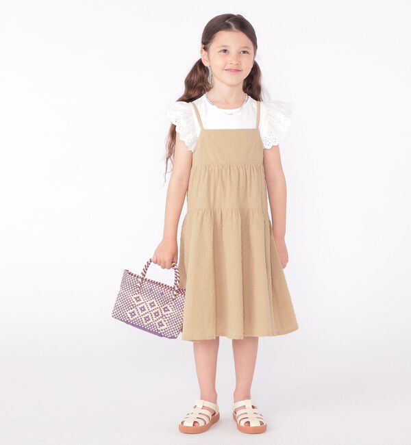 SHIPS KIDS「SHIPS KIDS:100～130cm / レース フリル 半袖 TEE」|Tシャツ・カットソー|